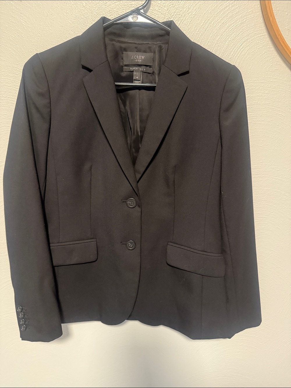 J. Crew Women's Black Two-Button Tailored Blazer
